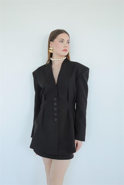 Pens Detaylı Ceket Siyah