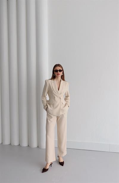 Premium Blazer Ceket Pantolon Takım Taş