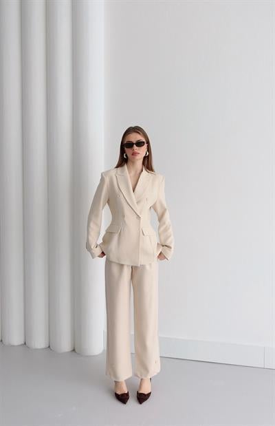 Premium Blazer Ceket Pantolon Takım Taş