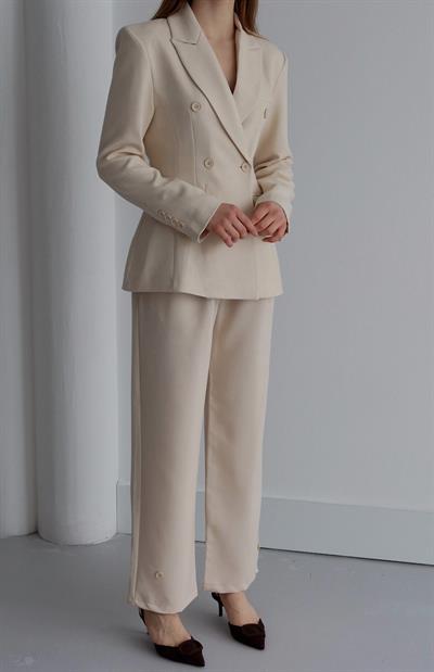 Premium Blazer Ceket Pantolon Takım Taş