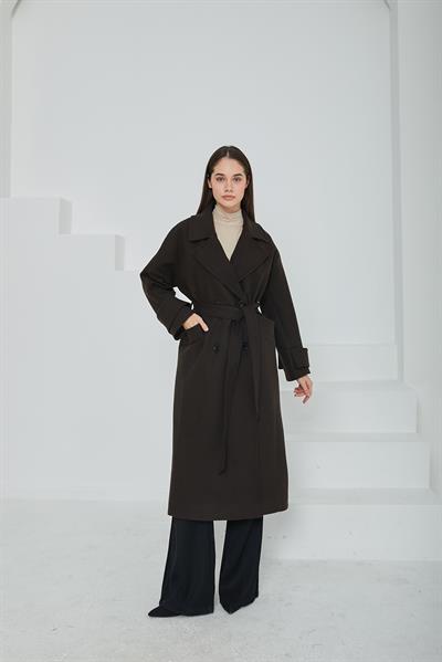 Premium Kaşe Kaban Kahve