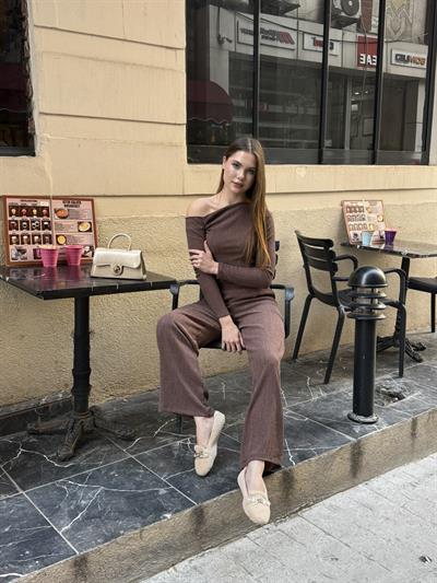 Rose Asimetrik Takım Kahve