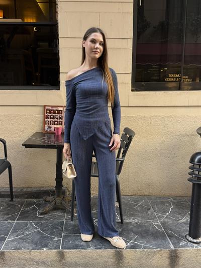 Rose Asimetrik Takım Lacivert