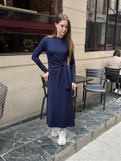 Sanja Bağlamalı Elbise Lacivert