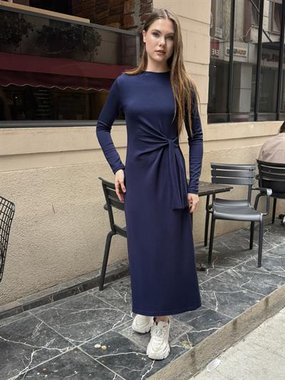 Sanja Bağlamalı Elbise Lacivert