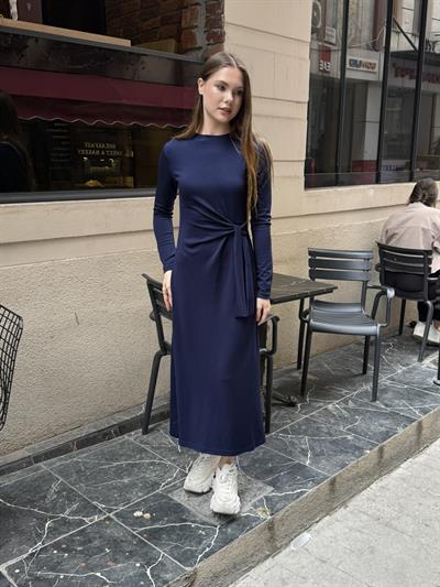 Sanja Bağlamalı Elbise Lacivert