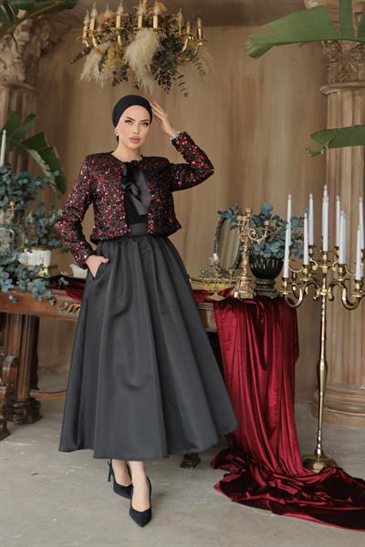 Sesa Payetli Takım Siyah