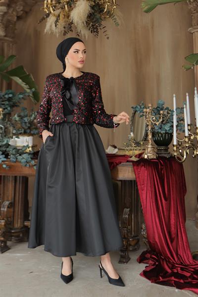 Sesa Payetli Takım Siyah