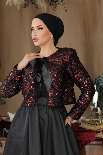 Sesa Payetli Takım Siyah