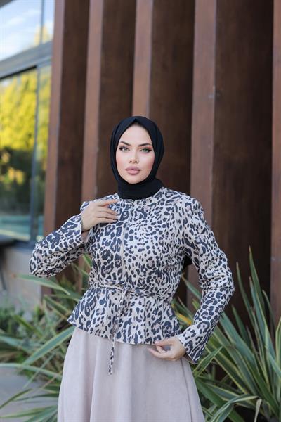 Süet Etekli Leopar Takım