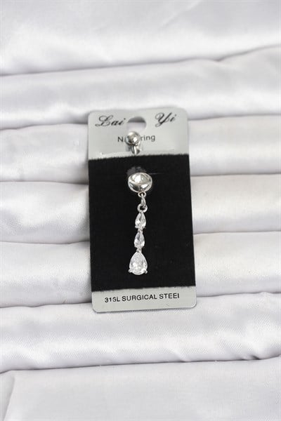 316L Cerrahi Çelik Sallantılı Damla Model Göbek Piercing