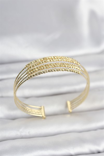 Gold Renk Pirinç Minimal Dorikalı Kadın Bileklik