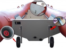 Şişme botlar için kıça monte taşıma tekerleği