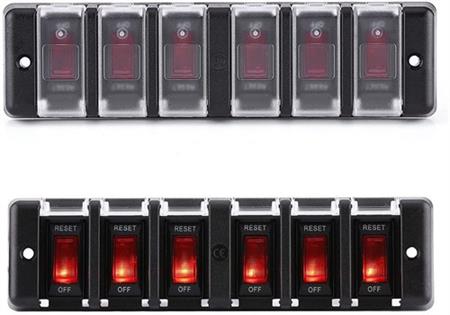 6lı Switch Panel - Su Geçirmez Kapaklı