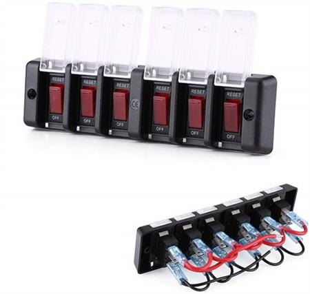 6lı Switch Panel - Su Geçirmez Kapaklı
