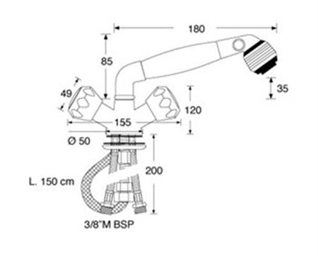 Barka Çiftli Spiralli Musluk Soğuk/Sıcak MD3111