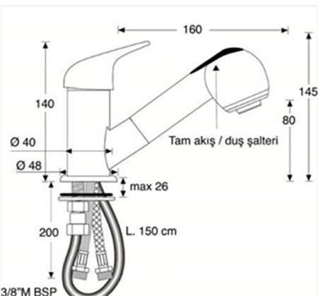 Barka Spiralli Musluk Sıcak/Soğuk MD61301