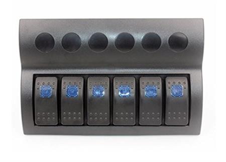 Bfy 6lı Switch Panel,Mavi Işıklı ve Otomatik Sigortalı