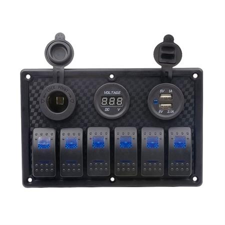 Bfy Switch Panel 6lı +Usb+Plastik Çakmaklık+ Voltmetre