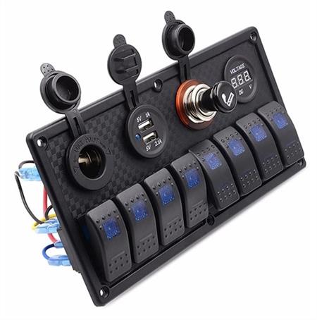 Bfy Switch Panel 8li +Usb+Plastik Çakmaklık+ Çakmak+ Voltmetre