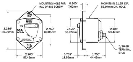 Blue Sea Systems 187 Serisi Gömme Devre Kesici Sigorta 200A