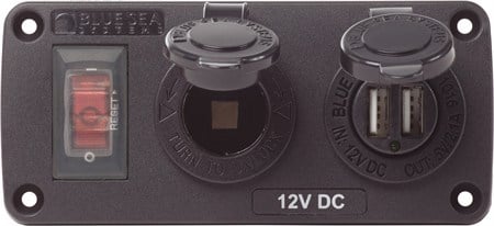 Blue Sea Systems 2li Panel USB + Çakmaklık 4363