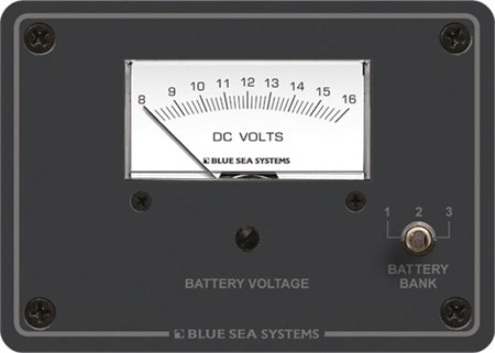 Blue Sea Systems DC Analog Voltmetre Paneli 8-16V DC 8015