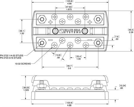 Blue Sea Systems DualBus Plus 150A Pozitif ve Negatif Busbar 2722