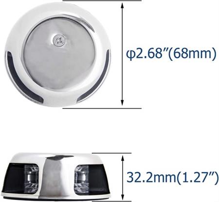 Burun İskele Sancak Feneri Tekli Krom 12V Led