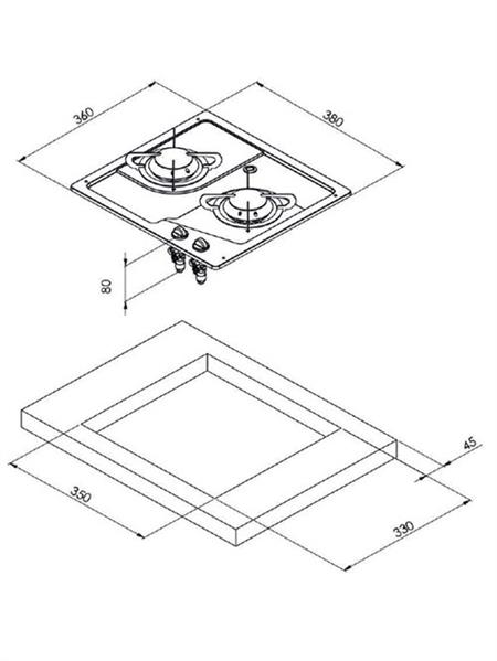 CAN Çiftli Gömme Ocak Pc1322