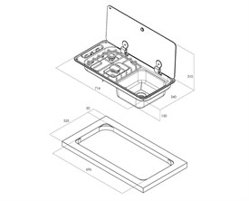CAN Kapaklı Çift Gözlü Ocak & Evye FL1400