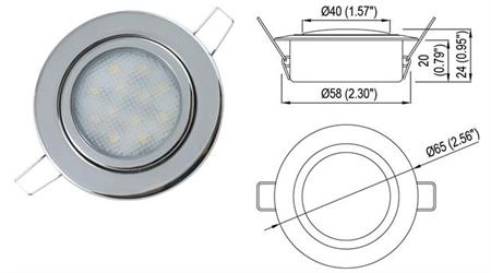 Labarka Gömme Spot Lamba 9 LEDli 12V 6,5cm Gün Işığı