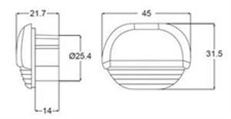 Hella Marine Beyaz Ledli Merdiven Lambası - Kromaj Gövde 12/24V-0.5W