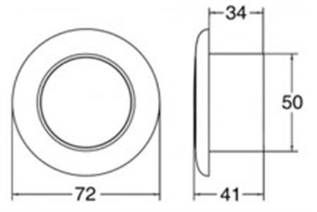 Hella Marine LED Spot Lambası Saten paslanmaz Çelik / Mavi