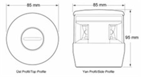 Hella Marine NaviLED Üç Renkli, Demir Seyir Feneri 8-28V DC