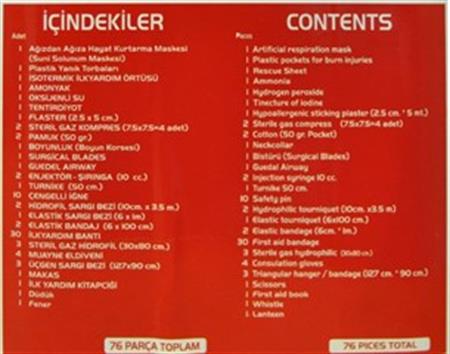 İlk Yardım Çantası - 76 Parça