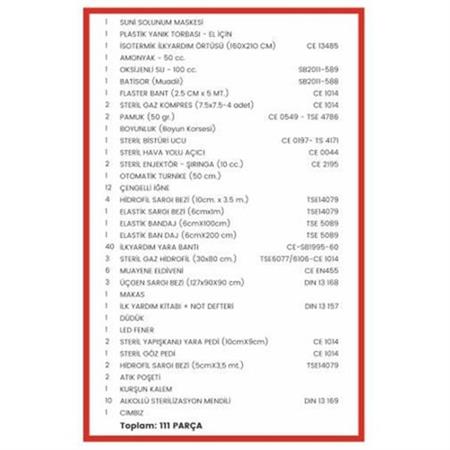 İlk Yardım Çantası 92 Parça