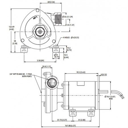 Jabsco Cyclone Santrifüj Pompası 24V - 110 L/dk - 8.7 PSI
