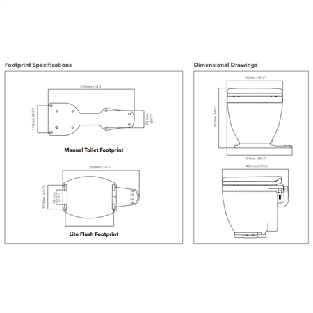 Jabsco Lite Flush Elektrikli Tuvalet 12V 58500-0012
