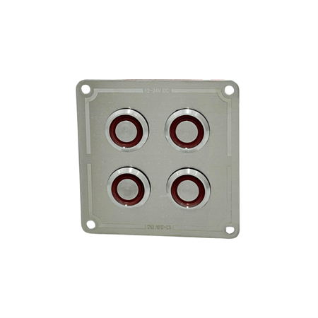 Krom 4lü Switch Panel Sigortalı Kırmızı Işıklı