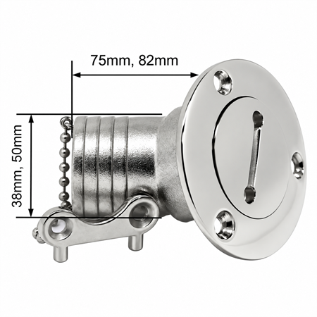 Krom Atık Su Dolum Ağzı 38 mm - Eğimli