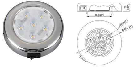 Labarka Düğmeli Tavan Lambası 6 LEDli 12V 10cm Gün Işığı