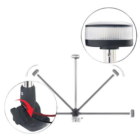 Krom Led Yatarlı Bayrak Direği 12V 60 cm