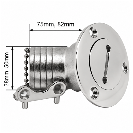 Krom Su Dolum Ağzı 38 mm - Eğimli