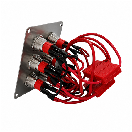Labarka 6lı Krom Switch Panel Sigortalı Kırmızı LEDli 12-24V