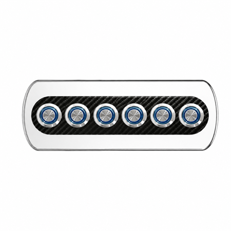 Labarka 6lı Krom Switch Panel Sigortalı Korna Butonlu 12-24V