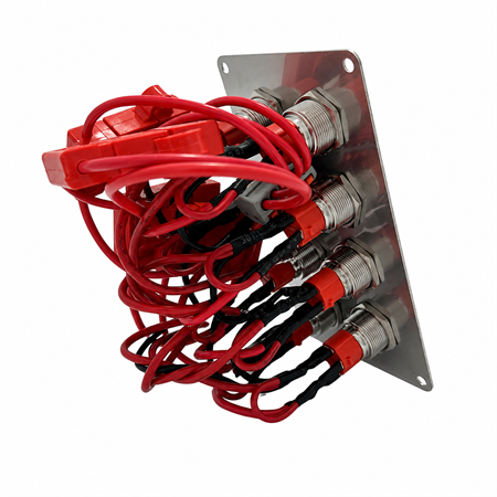 Labarka 8li Krom Switch Panel Sigortalı Kırmızı LEDli 12-24V
