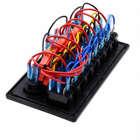 Labarka 8li Switch Panel USB + Çakmaklık + Voltmetre + Çakmak Mavi LEDli