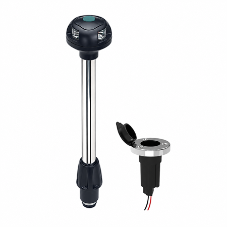 Labarka LED Krom Bayrak Direği İskele Sancak 28 cm 12V