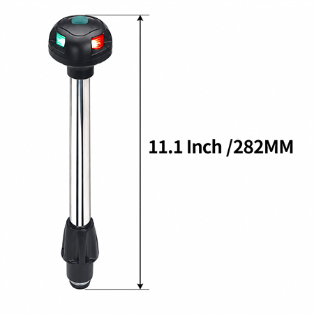 Labarka LED Krom Bayrak Direği İskele Sancak 28 cm 12V
